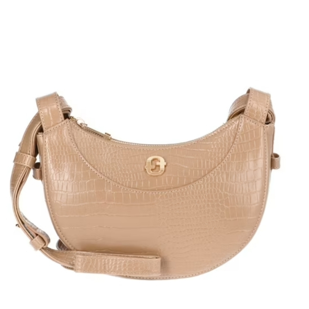 Time And Tru Tan Crocodile Crossbody Bag
